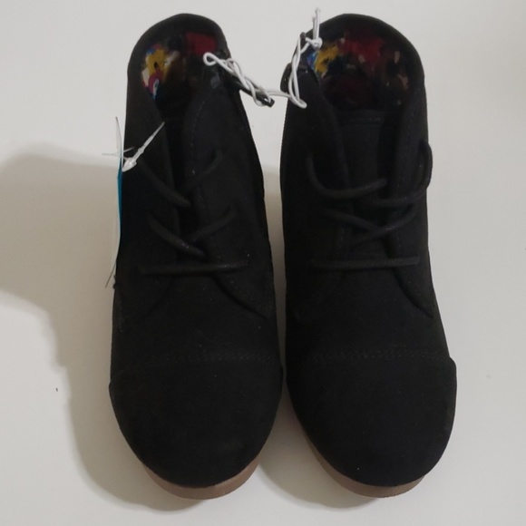 NEW Black Wedge Booties Little Girl Sz 2 & 13 Boot - Picture 3 of 7